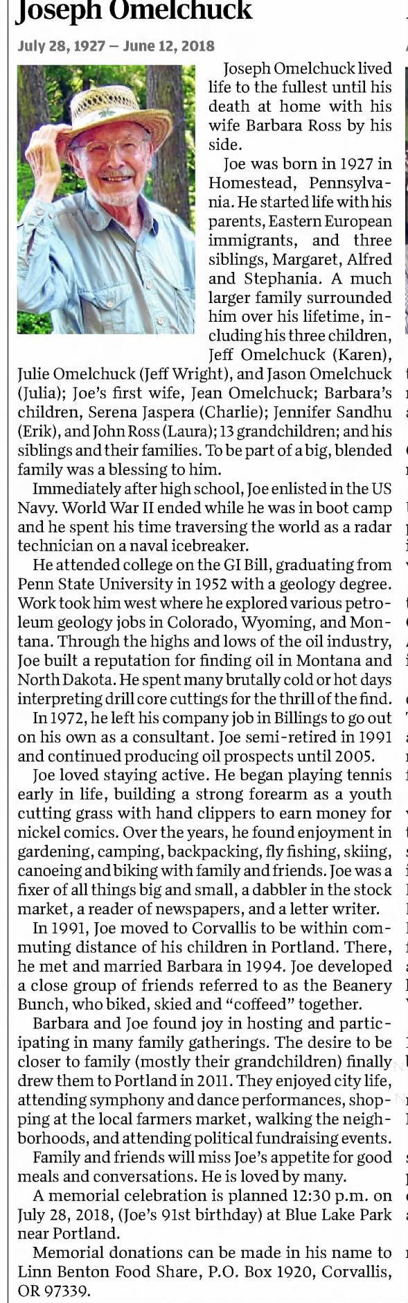 Clipping from Albany Democrat-Herald
